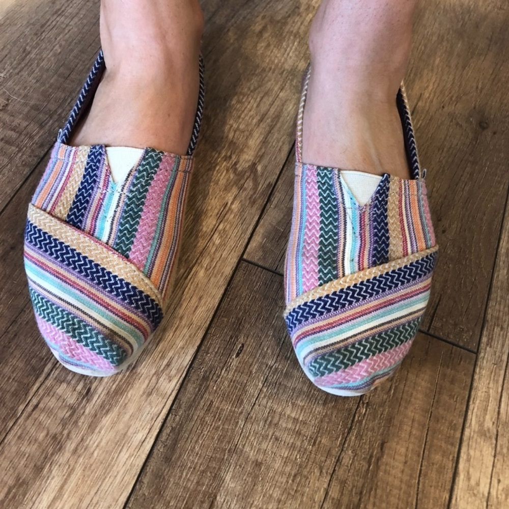 Toms Striped Multicolor Women's Slip-On Shoes